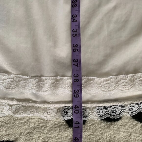 Vintage 90s Satin Lace Trim Hem Square Neck Midi Slip Lingerie Dress Nightgown - Picture 14 of 14